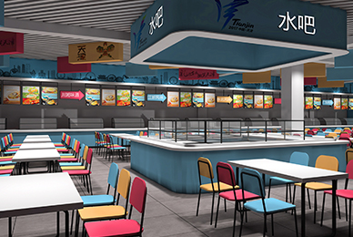 天津全运会运动员餐厅设计_大型赛事活动餐厅空间设计